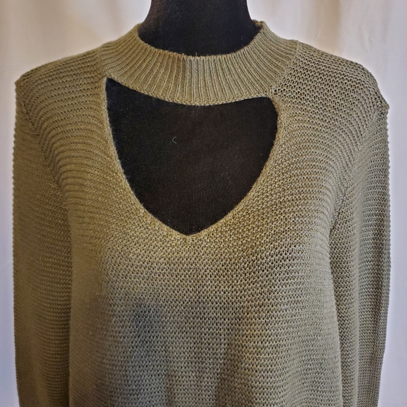 Cable Knit Sweater Dress Olive green XL - Picture 2 of 13